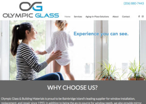 Screenshot of Olympic Glass's website.