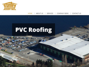 Screenshot of Stanley Roofing's website.