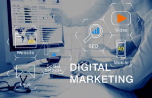 Core elements graphic of Digital Marketing: SEO, Video, Social, etc