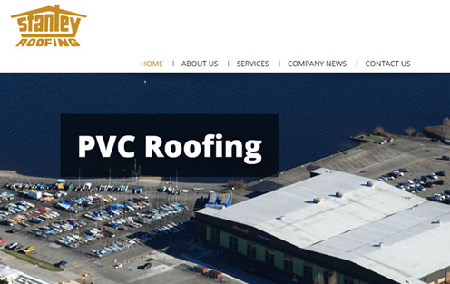 Screenshot of Stanley Roofing's website homepage